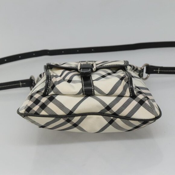 BURBERRY Nova Check Blue Label Shoulder Bag Nylon White Auth - Picture 6 of 16